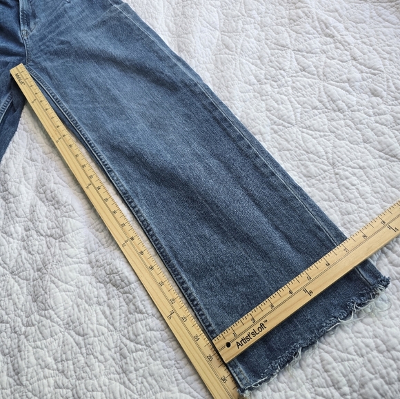 Everlane The Way High Jean Organic Cotton Straight Leg Raw Hem - Distressed 24R - Picture 16 of 16